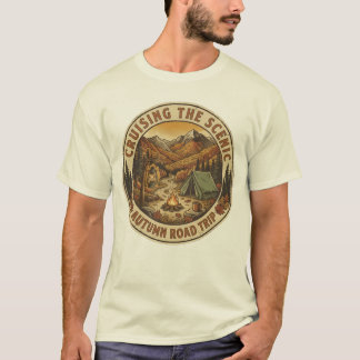 Camiseta Clube de Acampamento de Outono Vintage Roupas de O