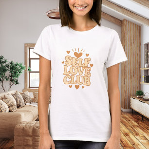Camiseta Clube de Amor Próprio bege humor citação