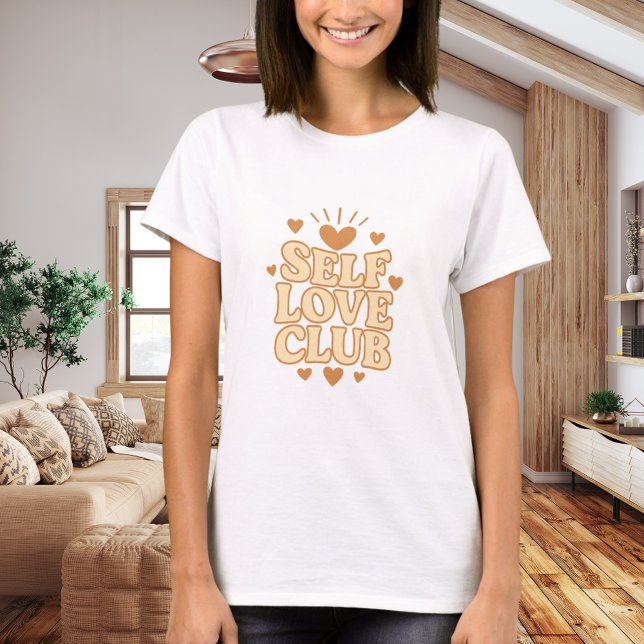 Camiseta Clube de Amor Próprio bege humor citação (Criador carregado)