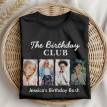 Clube de aniversário personalizado com 4 fotos e n