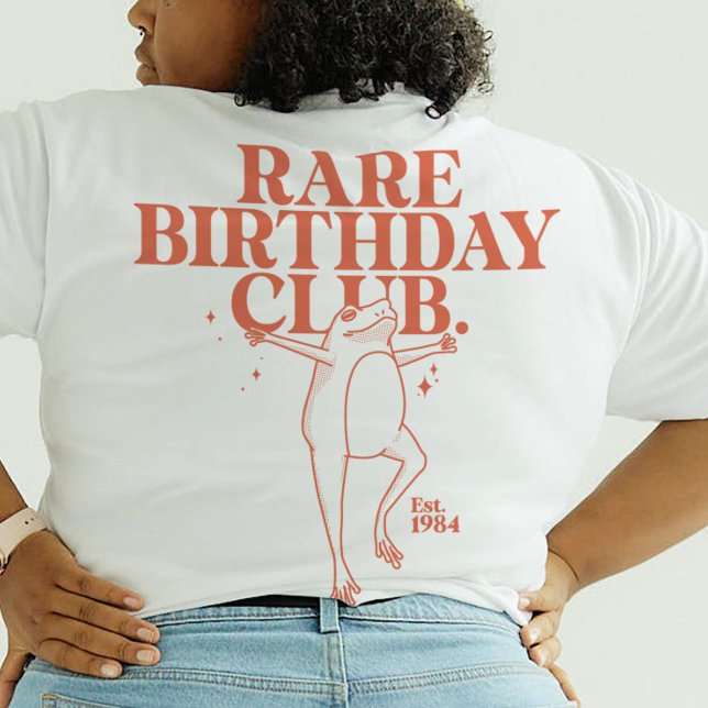 Camiseta Clube de Aniversário Rare Rare do Sapo Leaper do A (Custom Leap Year Frog Leaper Rare Birthday Club T-Shirt)