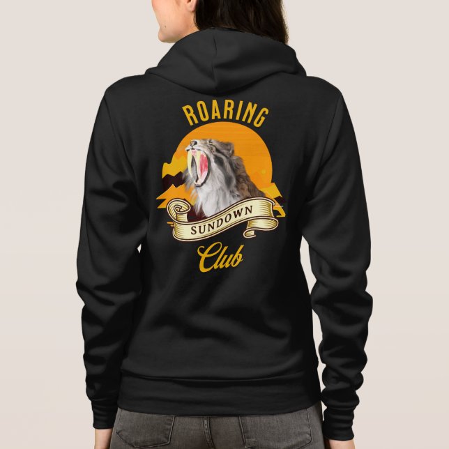 Camiseta Clube de Aventura do Pôr do Sol Retro do Tigre-den (Verso)
