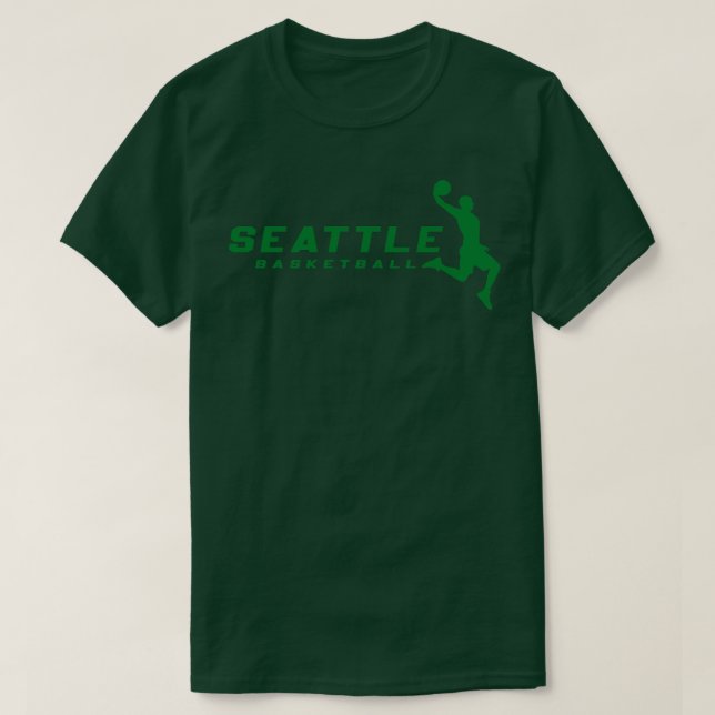 Camiseta Clube de Basquete Retro Seattle (Frente do Design)