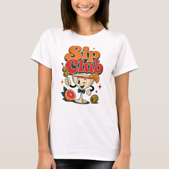 Camiseta Clube de Bebidas Cocktail Retro (Frente)