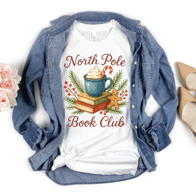Camiseta Clube de Bibliotecas de Livros de Professores Feri (North Pole Book Club, Teacher Gift Librarian, Gift for reader, Christmas Holiday)