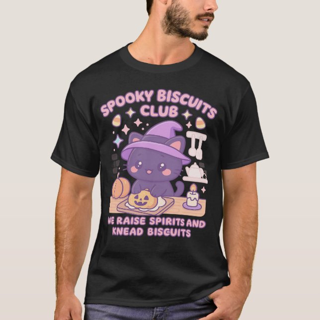 Camiseta Clube de Biscoitos Assustadores Gato Dia das Bruxa (Frente)