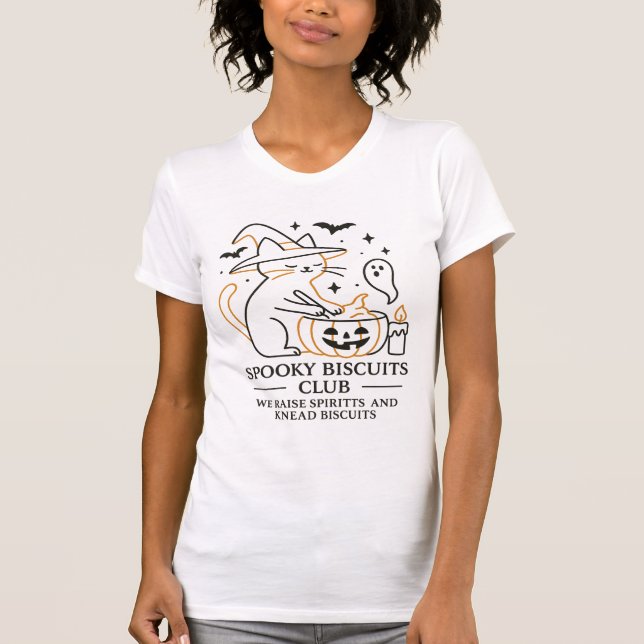 Camiseta Clube de Biscoitos Assustadores Gato Dia das Bruxa (Frente)