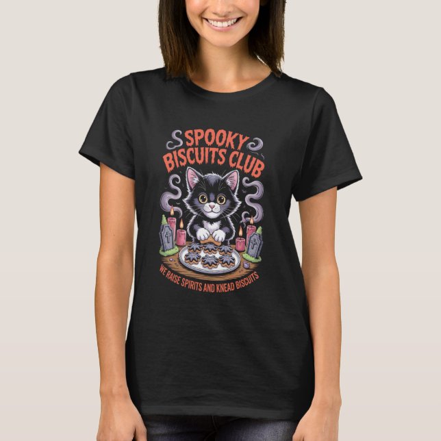 Camiseta Clube de Biscoitos Assustadores Gato, Roupa de Hal (Frente)