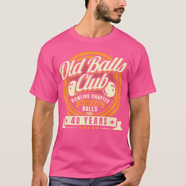 Camiseta Clube de Bolas Velhas 40 Anos Balls Bowlin (Frente)