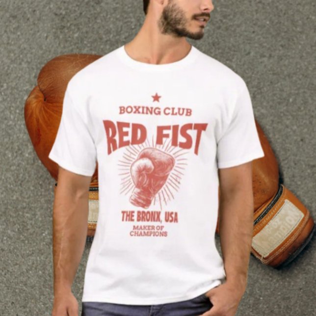 Camiseta Clube de Boxe Punho Vermelho (Criador carregado)