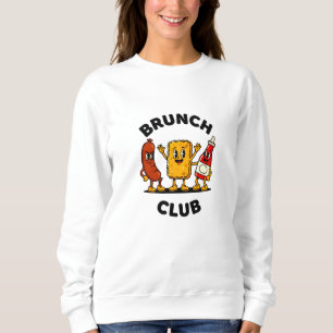 Camiseta Clube de Brunch Design Retrô de Desenho Animado Co