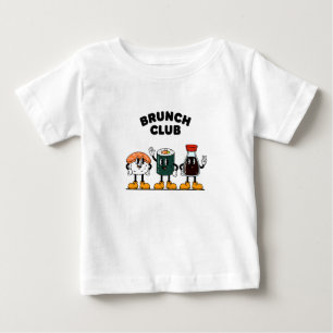 Camiseta Clube de Brunch Sushi Retro & Molho de Soja Cartoo