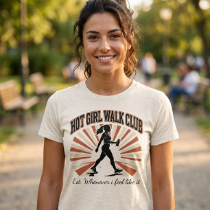 Camiseta Clube de Caminhada de Garota Quente Estilo Retro d