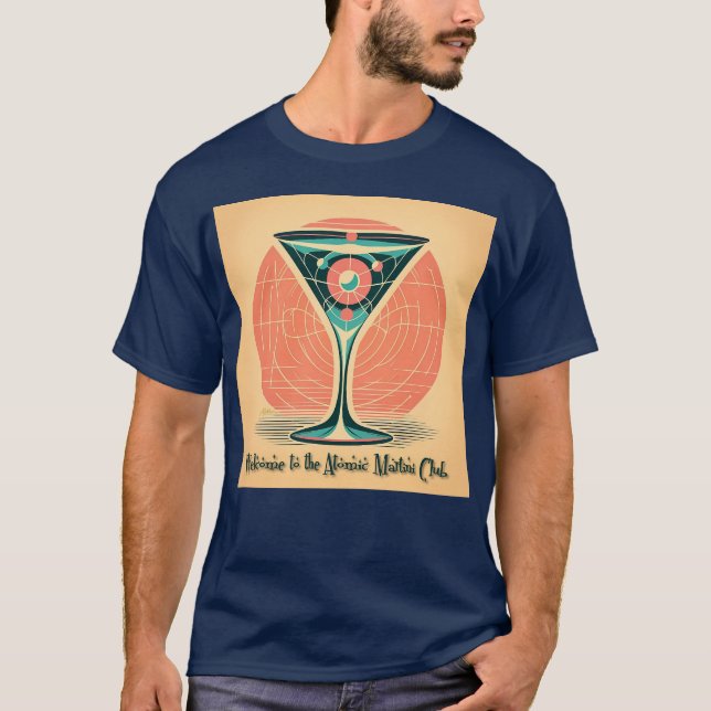 Camiseta Clube de Coquetel Martini Atômico de Entrelaçament (Frente)