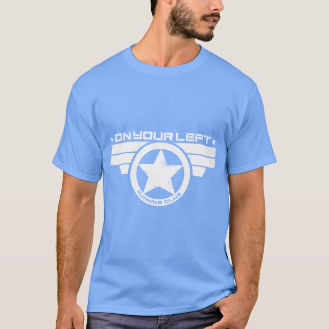 Camiseta Clube de Corrida On Your Left Estampa Distorcida e (Frente)