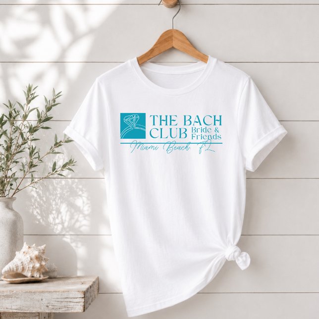 Camiseta Clube de Despedida de Solteira Azul Moderno (Bach Club Modern Blue Bachelorette T-Shirt
)