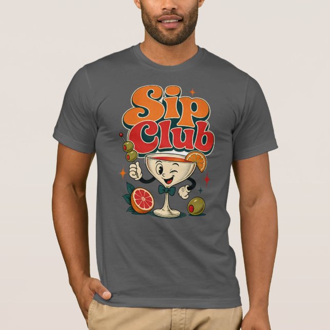Camiseta Clube de Drinks Coquetel Retro (Frente)