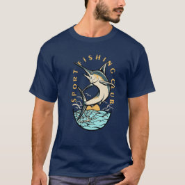 Camiseta Clube de Esportes de Pesca com Gráfico de Peixes