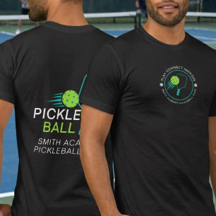 Camiseta Clube de Esportes de Pickleball Verde Preto Simple