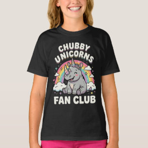 Camiseta Clube de Fãs de Unicórnios Fofos Unicórnio Arco-Ír