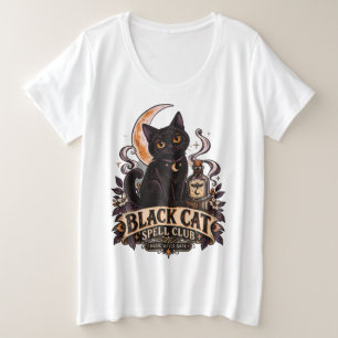 Camiseta Clube de Feitiço de Gato Preto Halloween Mágico Fo