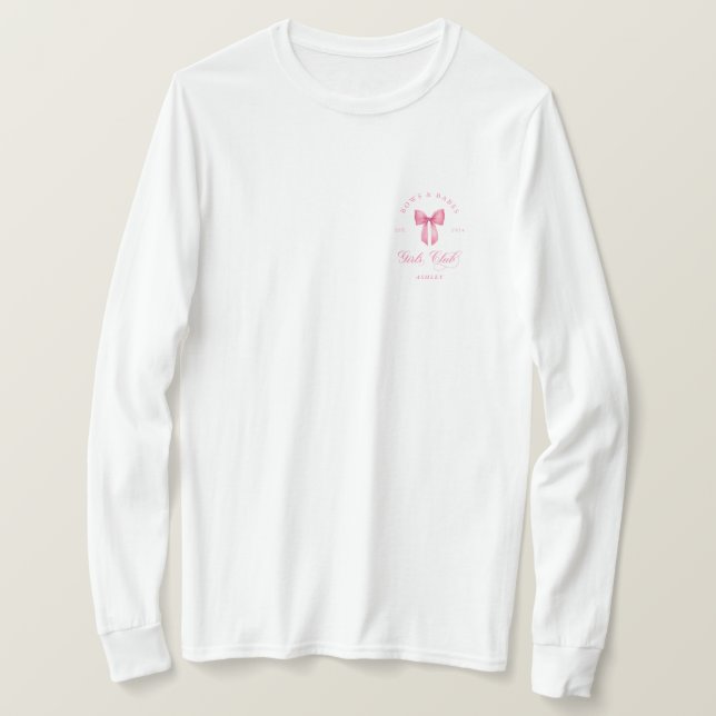 Camiseta Clube de Garotas Bows & Babes Despedida de Solteir (Frente do Design)