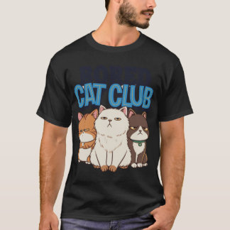 Camiseta Clube de Gatos Entediados Desenho Engraçado de Gat