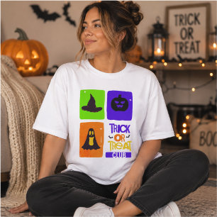 Camiseta Clube de Gole ou Travessa Grid Halloween Retro