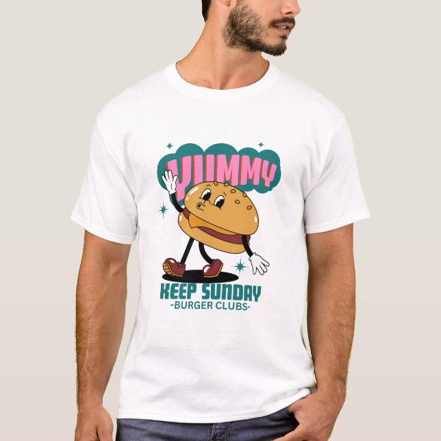 Camiseta Clube de hambúrguer delicioso (Frente)