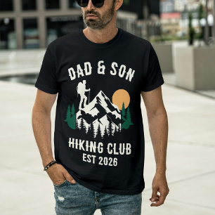Camiseta Clube de Hiking Pai e Filho Personalizado Fundado 