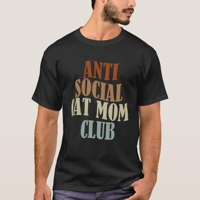 Camiseta Clube de Mãe de Gato Antissocial (Frente)