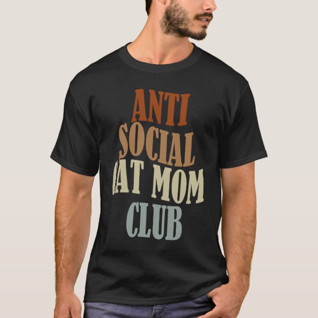 Camiseta Clube de Mãe de Gato Antissocial  1 (Frente)