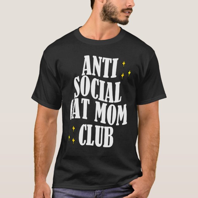 Camiseta Clube de Mãe de Gato Antissocial 3 (Frente)