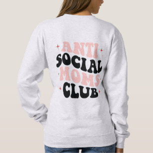 Camiseta Clube de Mães Anti-Social Retroativo Rosa e Preto