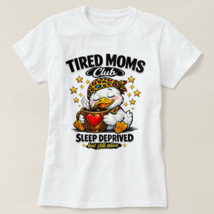 Camiseta Clube de Mães Cansadas Pato Apaixonado por Café Pr