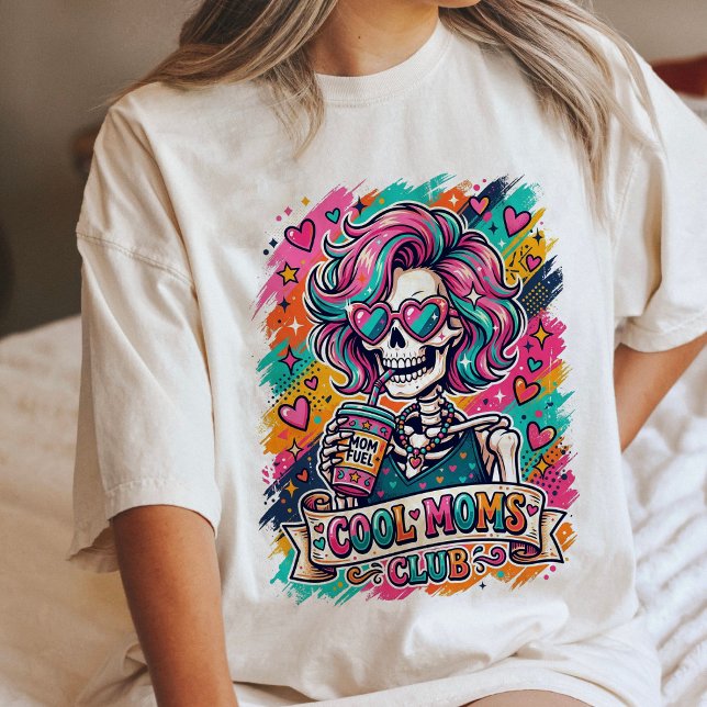 Camiseta Clube de Mães Legais Esqueleto com Combustível de  (Criador carregado)