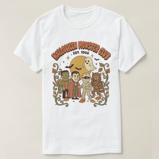 Camiseta Clube de Monstros de Halloween (Frente do Design)