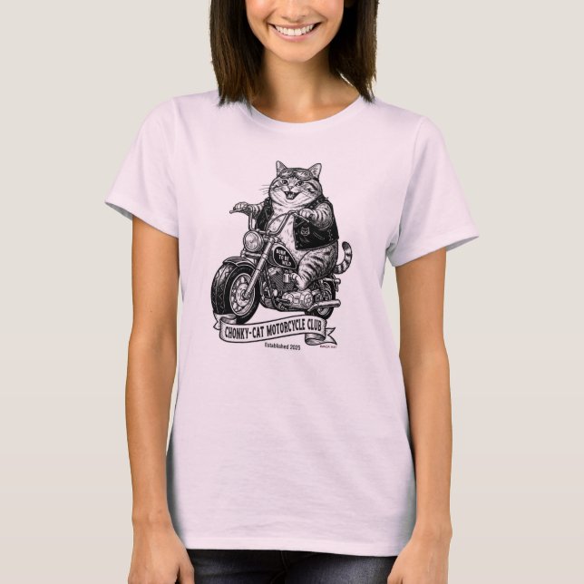 Camiseta Clube de Motociclismo Chonky-Cat (Frente)
