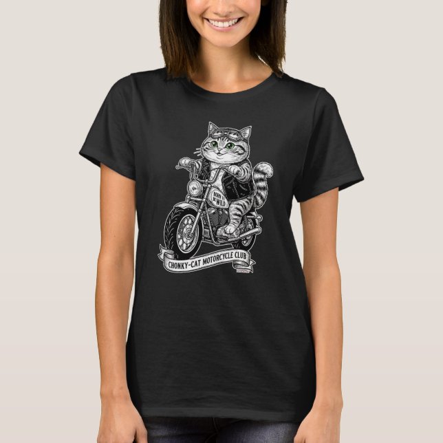 Camiseta Clube de Motociclismo Chonky-Kitten (Frente)