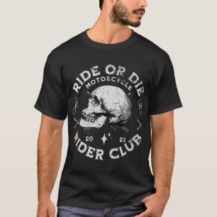 Camiseta Clube de Motociclismo Gráfico Vintage Ride or Die