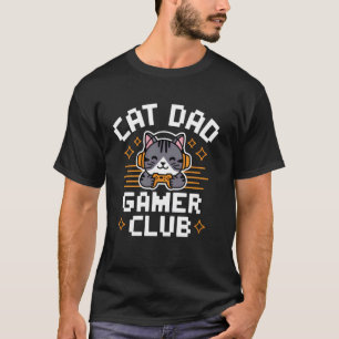 Camiseta Clube de Pai Gamer de Gato Dia dos Pais Video Game