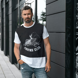 Camiseta Clube de Pesca do Pescador da Vintage Negra