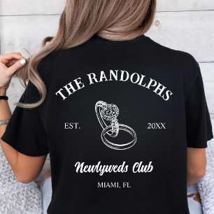 Camiseta Clube de Recém-Casados Personalizado Casamento Lua