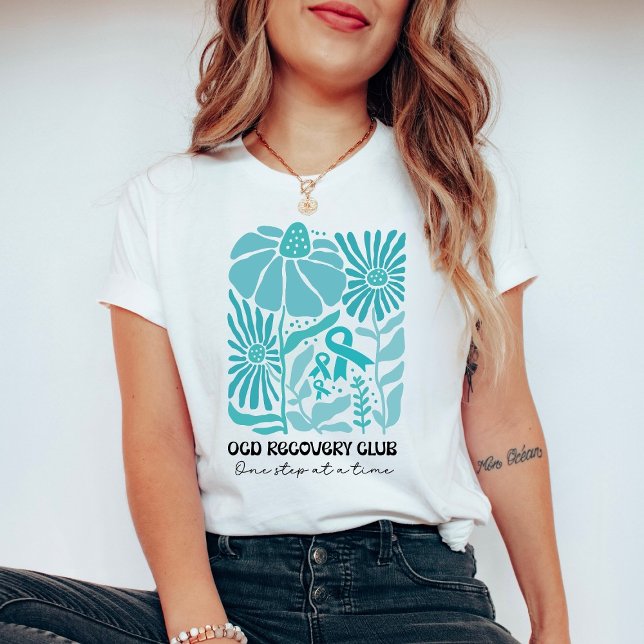 Camiseta Clube de Recuperação de TOC Boho Azul Verde Saúde  (Criador carregado)