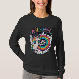Camiseta Clube de Registros de Arco-Íris Unicórnio Fundo Br