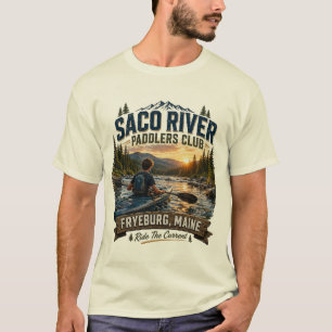 Camiseta Clube de Remadores do Rio Saco Fryeburg Maine Adol