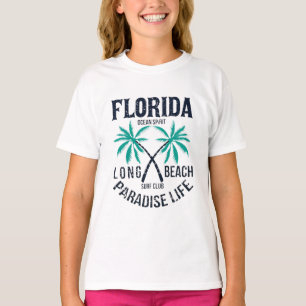 Camiseta Clube de Surf Vida Paraíso Longa Praia da Flórida