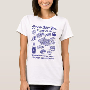 Camiseta Clube Divertido de Amantes de Sushi Arroz para Con