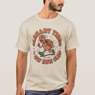 Camiseta Clube Divertido de Corrida Lenta Tartaruga Vintage