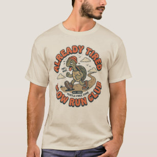 Camiseta Clube Divertido de Corrida Lenta Tartaruga Vintage